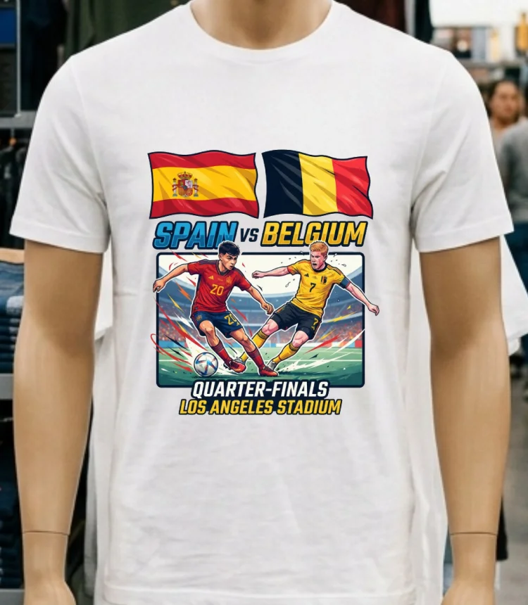 Spain Vs Belgium 2026 World Cup T Shirt White T Shirt 4