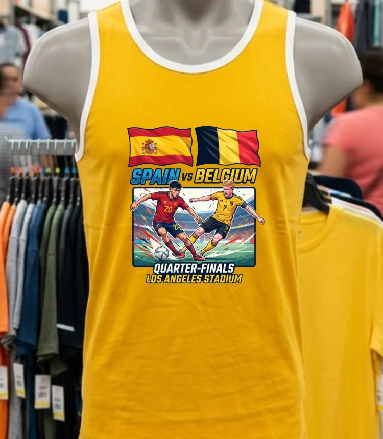 Spain Vs Belgium 2026 World Cup T Shirt - yellow-t-shirt Spain Vs Belgium 2026 World Cup T Shirt Yellow T Shirt