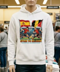 Spain Vs Belgium In The Quarter Finals Of The 2026 World Cup T Shirt White T Shirt 1