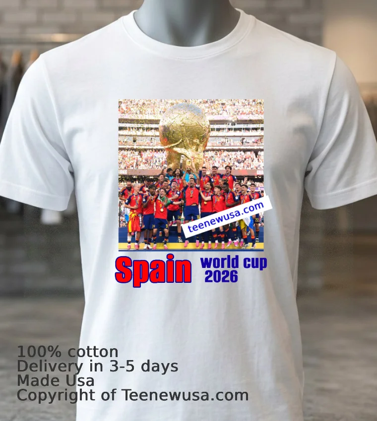 Spain Wins World Cup 2026 Championship T Shirt - white-t-shirt 3 Spain Wins World Cup 2026 Championship T Shirt White T Shirt 3