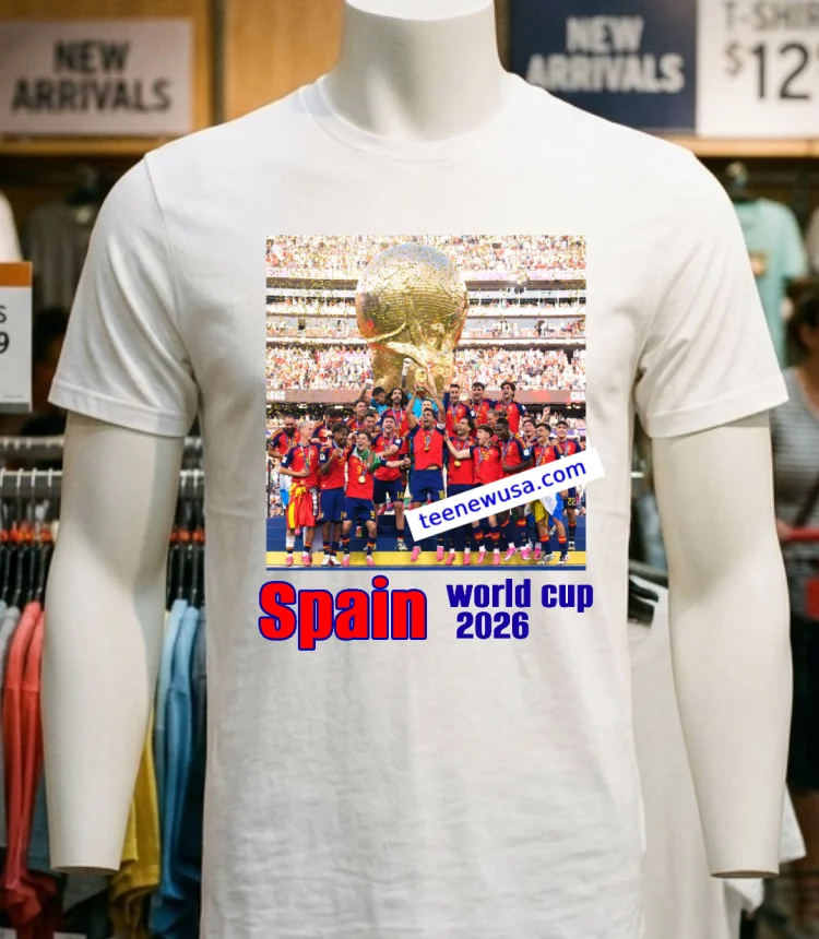 Spain Wins World Cup 2026 Championship T Shirt - white-t-shirt Spain Wins World Cup 2026 Championship T Shirt White T Shirt 4