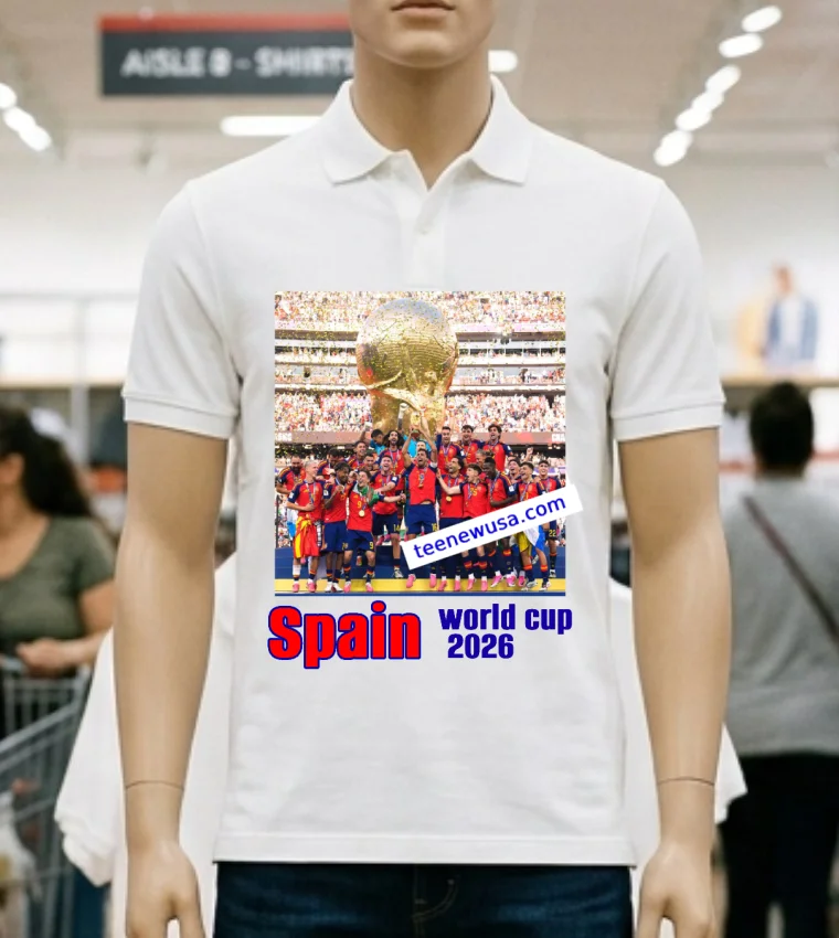 Spain Wins World Cup 2026 Championship T Shirt - white-t-shirt Spain Wins World Cup 2026 Championship T Shirt White T Shirt
