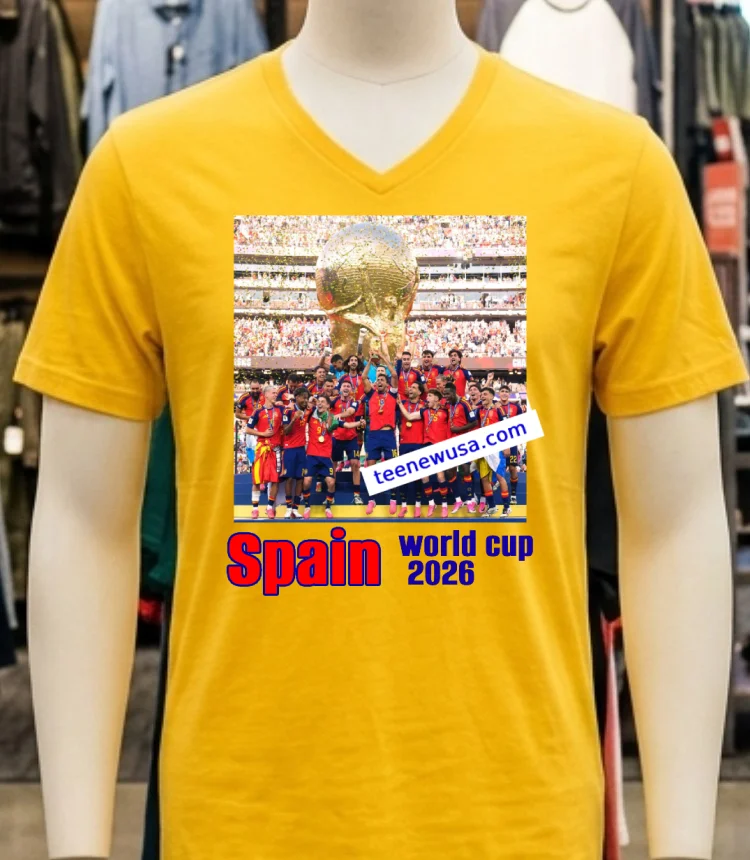Spain Wins World Cup 2026 Championship T Shirt Yellow T Shirt