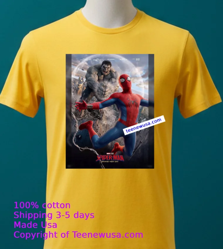 Spider Man Brand New Day T Shirt - yellow-t-shirt 2 Spider Man Brand New Day T Shirt Yellow T Shirt 2