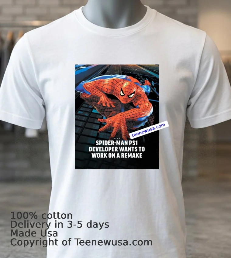 Spider Man On Playstation 1T Shirt - white-t-shirt 3 Spider Man On Playstation 1t Shirt White T Shirt 3