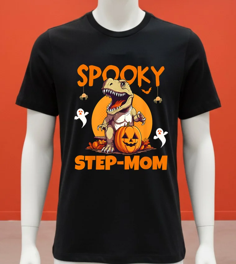 Spooky Step Mother T Rex Halloween Shirt Balck Shirt