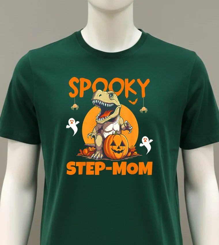 Spooky Step Mother T Rex Halloween Shirt Green Shirt 1