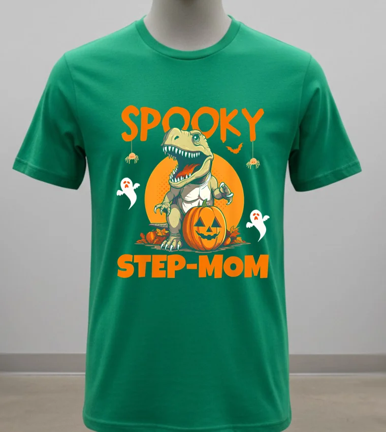 Spooky Step Mother T Rex Halloween Shirt - green-shirt Spooky Step Mother T Rex Halloween Shirt Green Shirt
