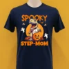 Spooky Step Mother T Rex Halloween Shirt Navy Shirt 1