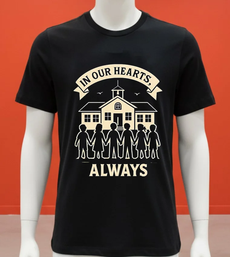Stop School Violence In Our Hearts Always Memorial Shirt - balck-shirt Stop School Violence In Our Hearts Always Memorial Shirt Balck Shirt