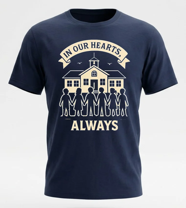 Stop School Violence In Our Hearts Always Memorial Shirt Navy Shirt 1