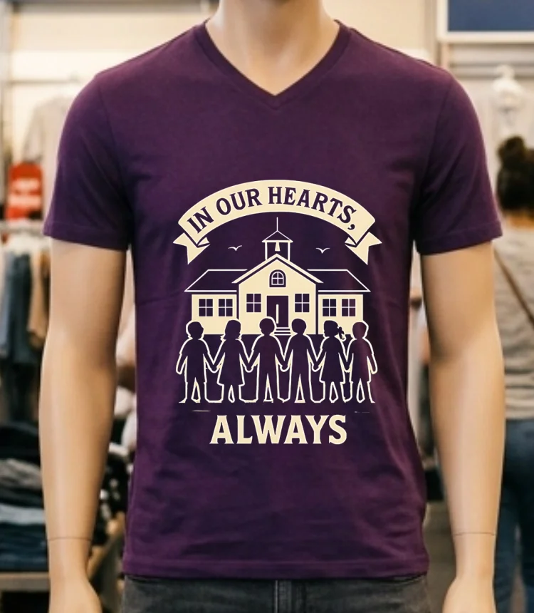 Stop School Violence In Our Hearts Always Memorial Shirt - purple-shirt Stop School Violence In Our Hearts Always Memorial Shirt Purple Shirt