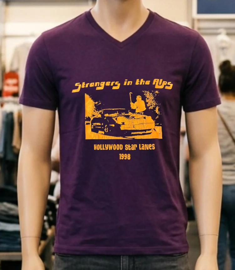 Strangers In The Alps Hollywood Star Lanes 1998 Shirt - purple-shirt Strangers In The Alps Hollywood Star Lanes 1998 Shirt Purple Shirt