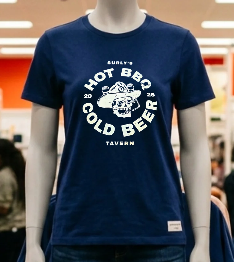 Surly S Hot Bbq Cold Beer 2025 Shirt - navy-shirt Surlys Hot Bbq Cold Beer 2025 Shirt Navy Shirt
