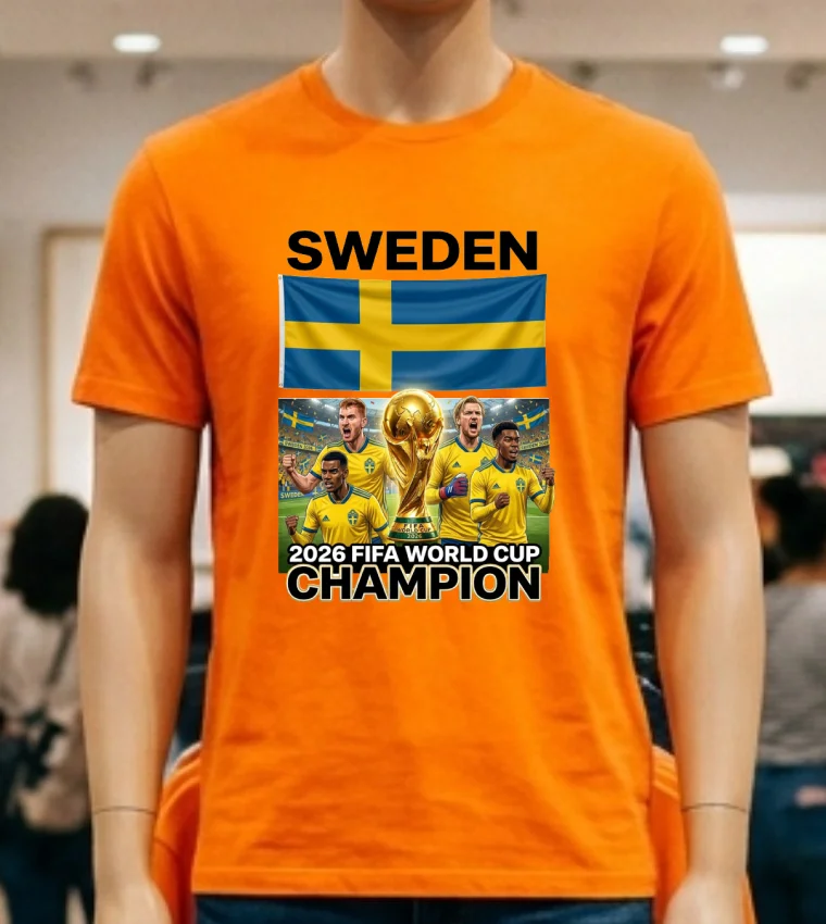Sweden World Cup 2026 T Shirt - orange-shirt Sweden World Cup 2026 T Shirt Orange Shirt