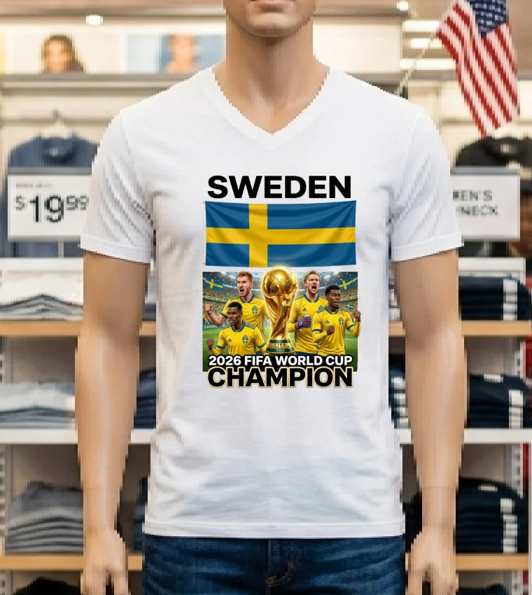 Sweden World Cup 2026 T Shirt - white-t-shirt Sweden World Cup 2026 T Shirt White T Shirt 1