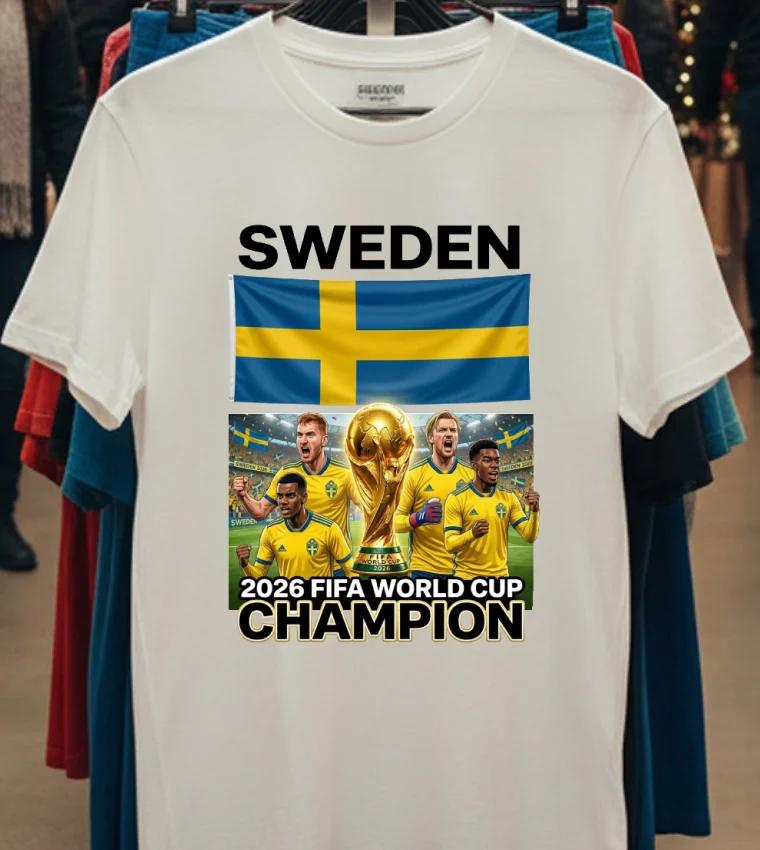 Sweden World Cup 2026 T Shirt White T Shirt