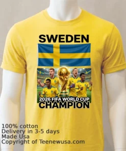 Sweden World Cup 2026 T Shirt Yellow T Shirt