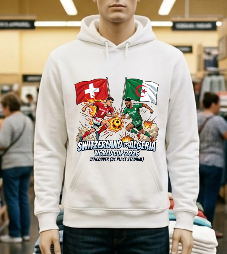 Switzerland Vs Algeria World Cup 2026 In Vancouver (Bc Place) T Shirt - white-t-shirt Switzerland Vs Algeria World Cup 2026 In Vancouver Bc Place T Shirt White T Shirt 1