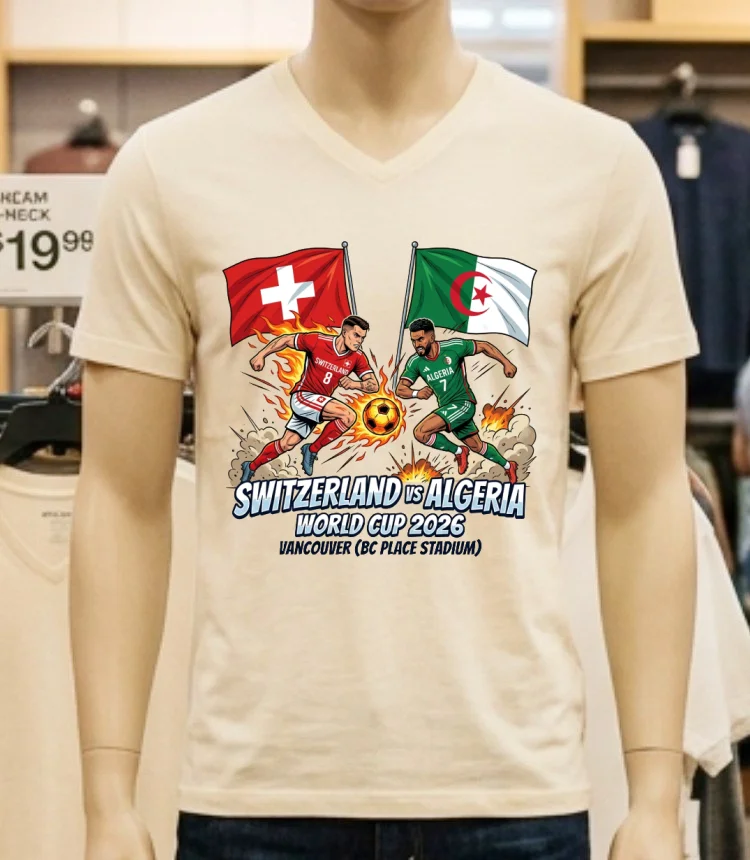 Switzerland Vs Algeria World Cup 2026 In Vancouver Bc Place T Shirt White T Shirt 2