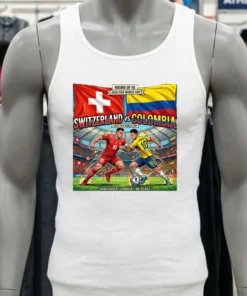 Switzerland Vs Colombia In The Round Of 16 Of The 2026 World Cup At Bc Place (Vancouver, Canada) T Shirt