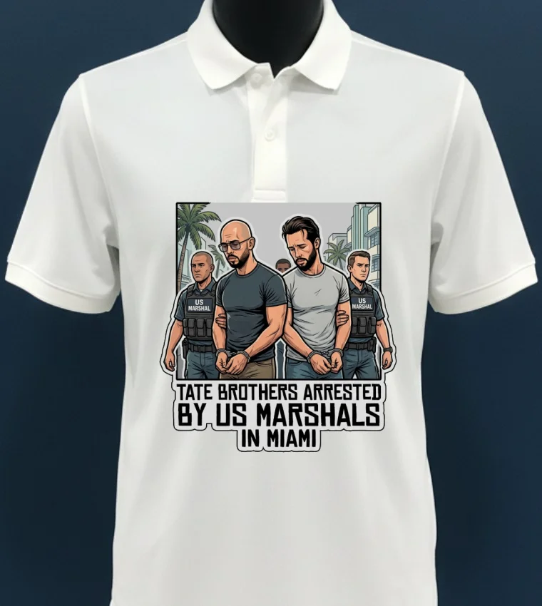 Tate Brothers Arrested By Us Marshals In Miami T Shirt - white-t-shirt Tate Brothers Arrested By Us Marshals In Miami T Shirt White T Shirt 3