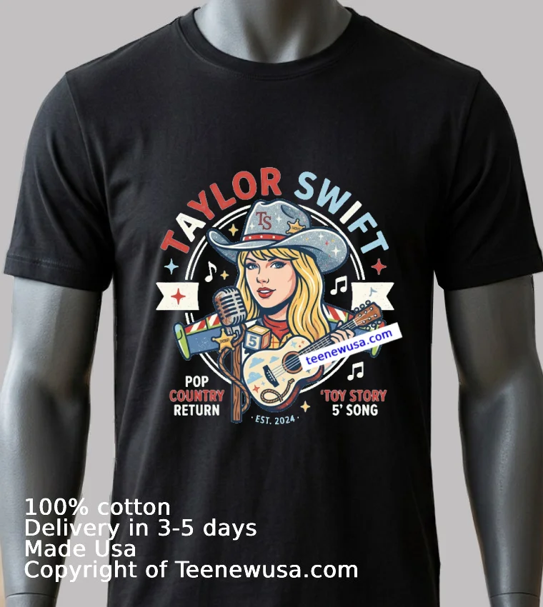 Taylor Swift’s ‘Toy Story 5' Song Is A Return To Pop Country T Shirt - balck-shirt 2 Taylor Swifts Toy Story 5 Song Is A Return To Pop Country T Shirt Balck Shirt 2