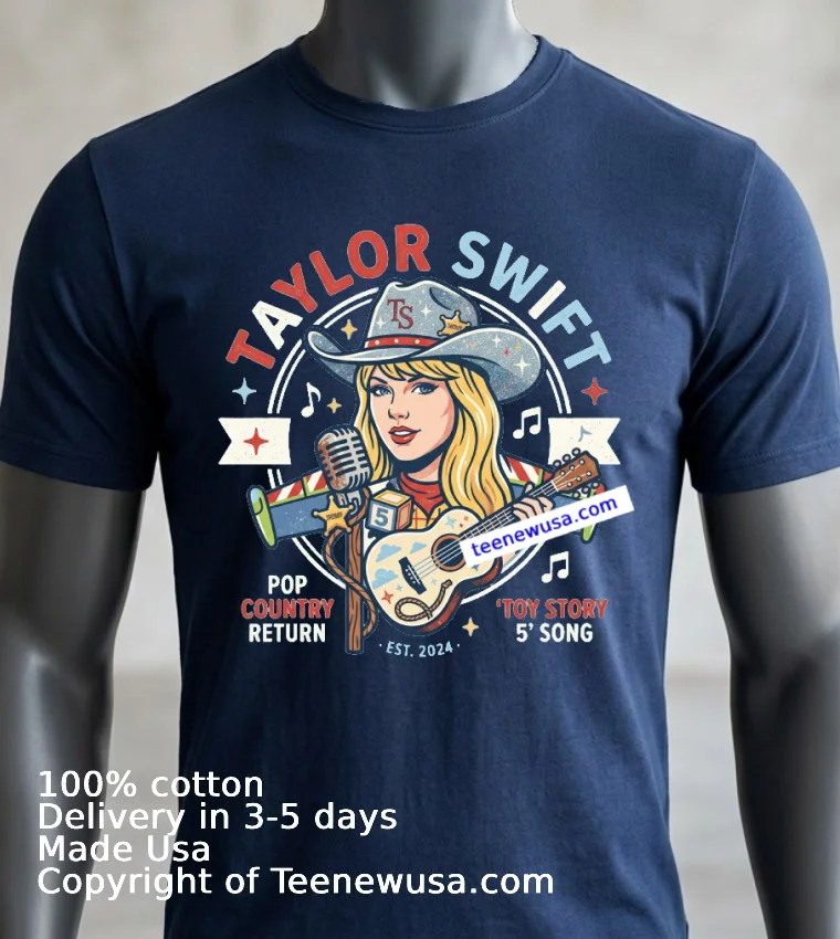 Taylor Swift’s ‘Toy Story 5' Song Is A Return To Pop Country T Shirt - navy-shirt 3 Taylor Swifts Toy Story 5 Song Is A Return To Pop Country T Shirt Navy Shirt 3