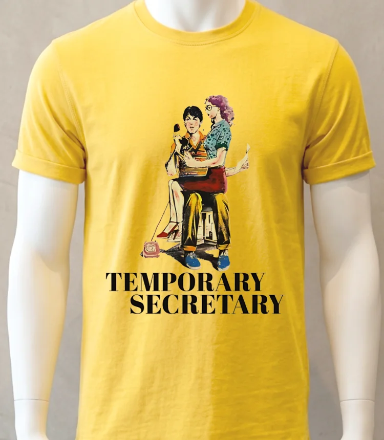 Temporary Secretary Vintage Shirt - yellow-t-shirt Temporary Secretary Vintage Shirt Yellow T Shirt