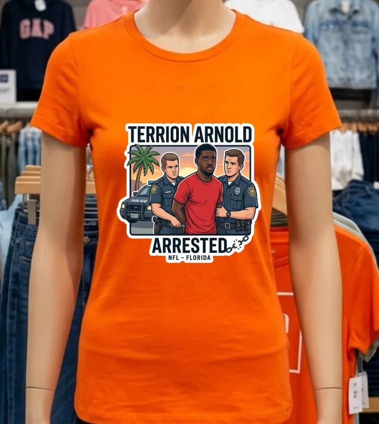 Terion Arnold Detroit Lions Player Arrested On Charges Of Armed Robbery And Kidnapping T Shirt Orange Shirt 1