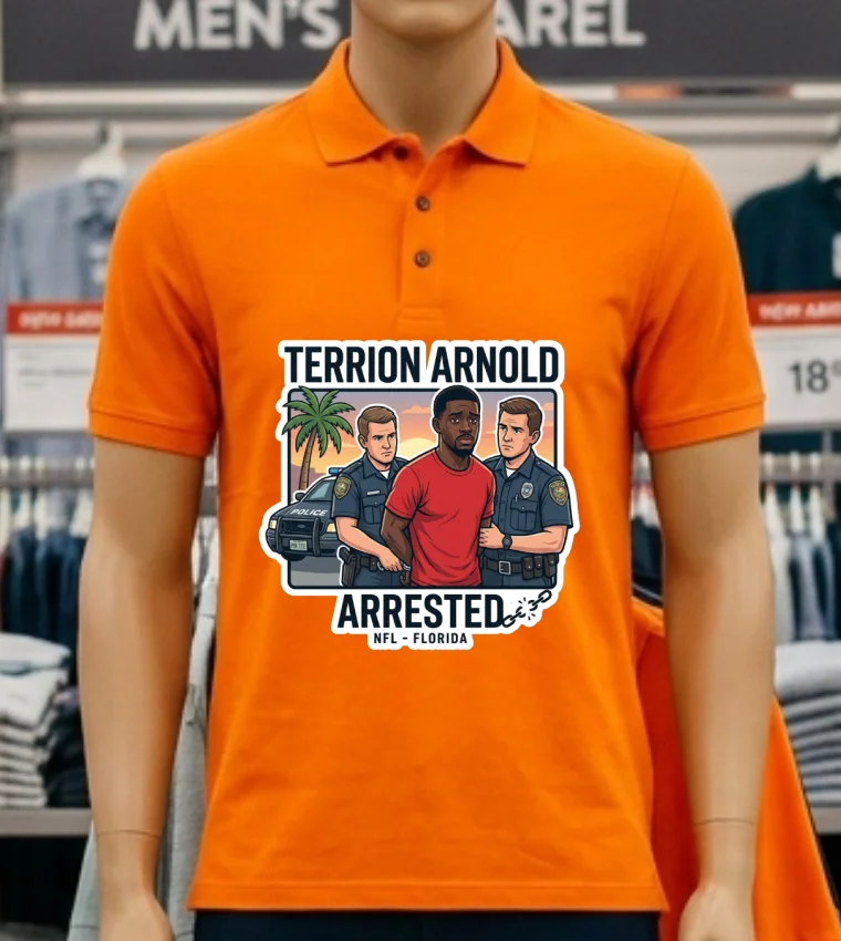 Terion Arnold (Detroit Lions Player) Arrested On Charges Of Armed Robbery And Kidnapping T Shirt - orange-shirt Terion Arnold Detroit Lions Player Arrested On Charges Of Armed Robbery And Kidnapping T Shirt Orange Shirt