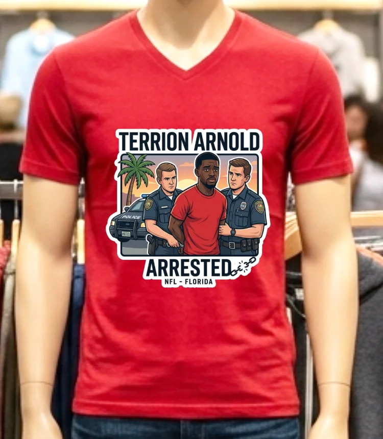Terion Arnold Detroit Lions Player Arrested On Charges Of Armed Robbery And Kidnapping T Shirt Red Shirt