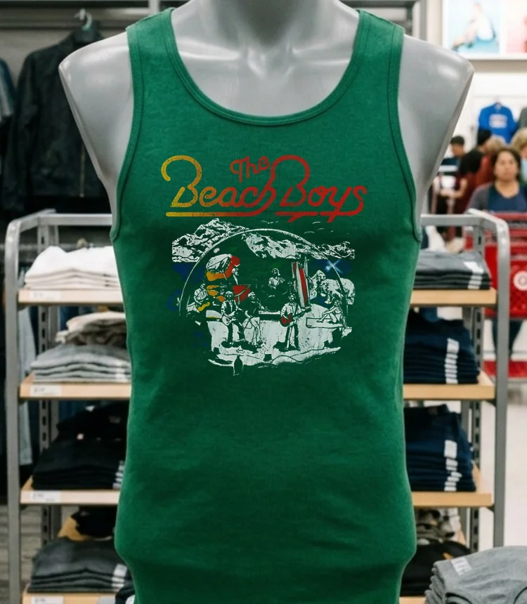 The Beach Boys Live Drawing Vintage Shirt - green-shirt The Beach Boys Live Drawing Vintage Shirt Green Shirt