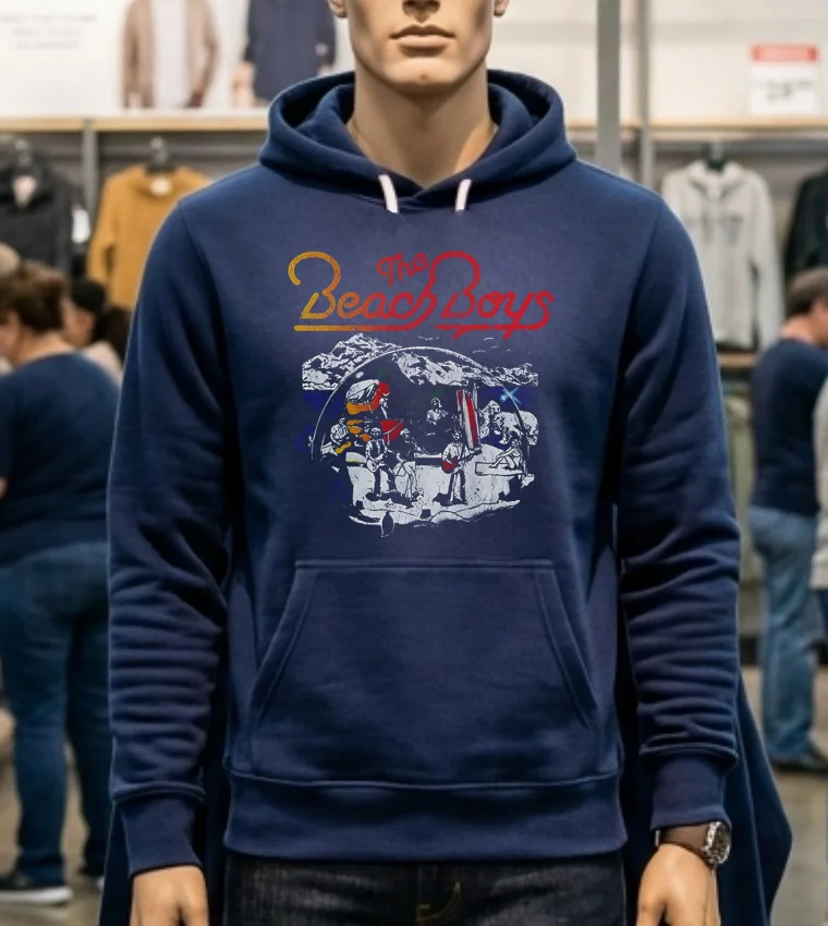 The Beach Boys Live Drawing Vintage Shirt - navy-shirt The Beach Boys Live Drawing Vintage Shirt Navy Shirt