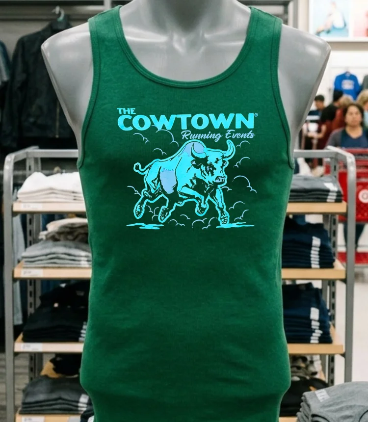 The Cowtown Running Events 2026 Shirt Green Shirt