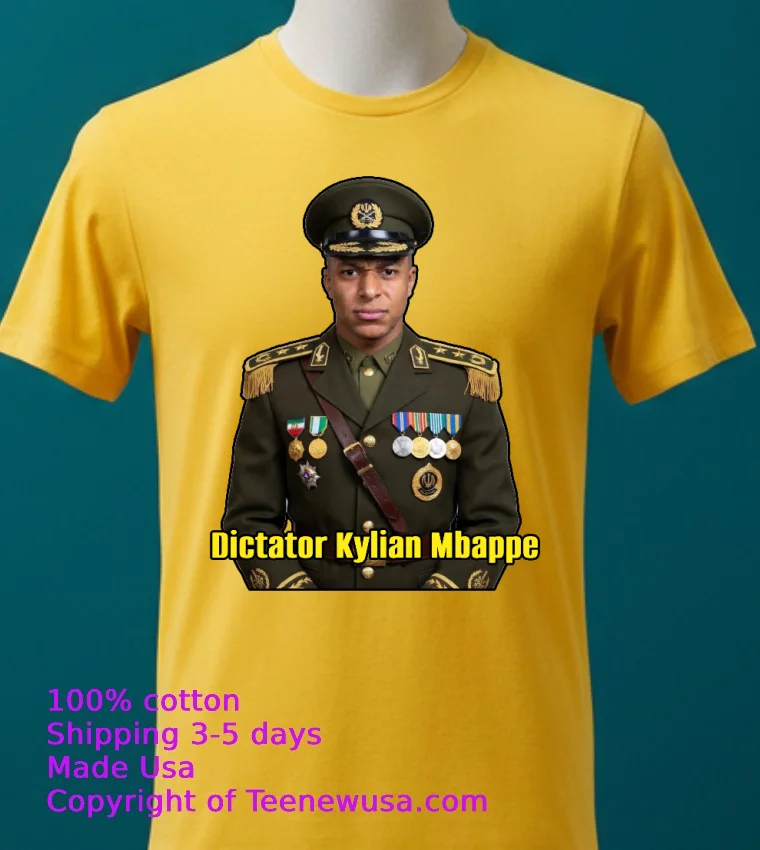 The Dictator Kylian Mbappe World Cup 2026 T Shirt - yellow-t-shirt 2 The Dictator Kylian Mbappe World Cup 2026 T Shirt Yellow T Shirt 2