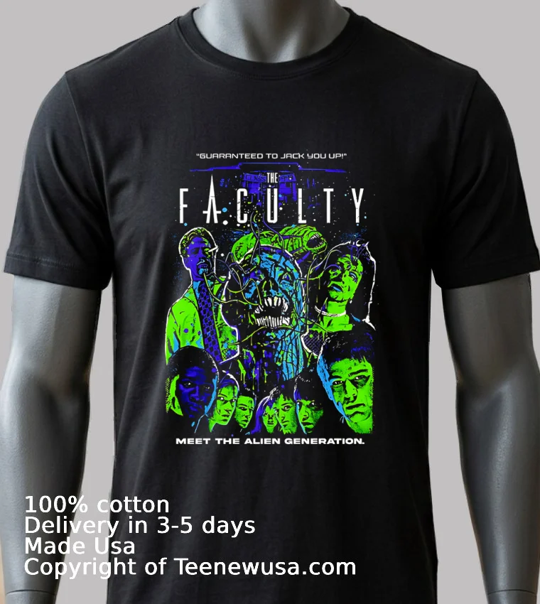 The Faculty Meet The Alien Generation Sci Fi Thriller Graphic Shirt - balck-shirt 2 The Faculty Meet The Alien Generation Sci Fi Thriller Graphic Shirt Balck Shirt 2