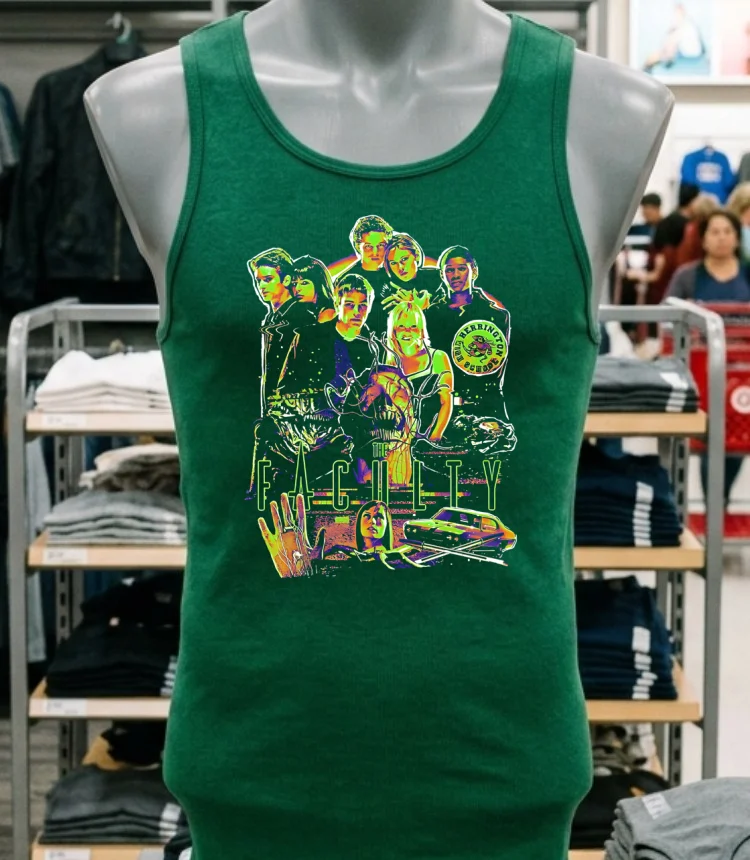 The Faculty Sci Fi Thriller Graphic Shirt Green Shirt