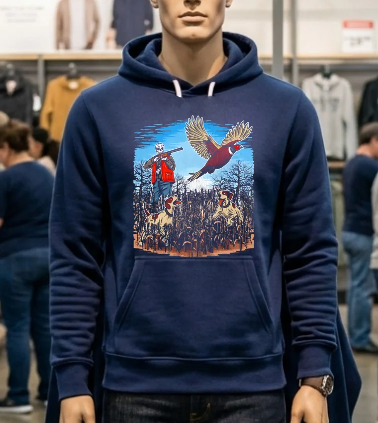 The Final Flush Hunter Skeleton Shirt - navy-shirt The Final Flush Hunter Skeleton Shirt Navy Shirt