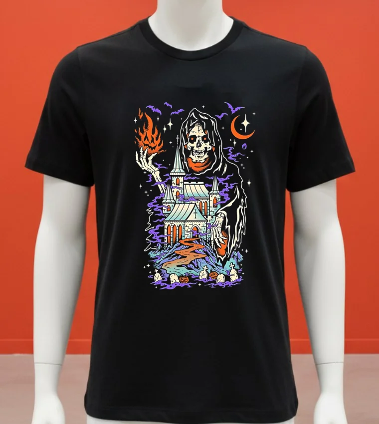 The Haunted Castle Death Halloween Shirt - balck-shirt The Haunted Castle Death Halloween Shirt Balck Shirt
