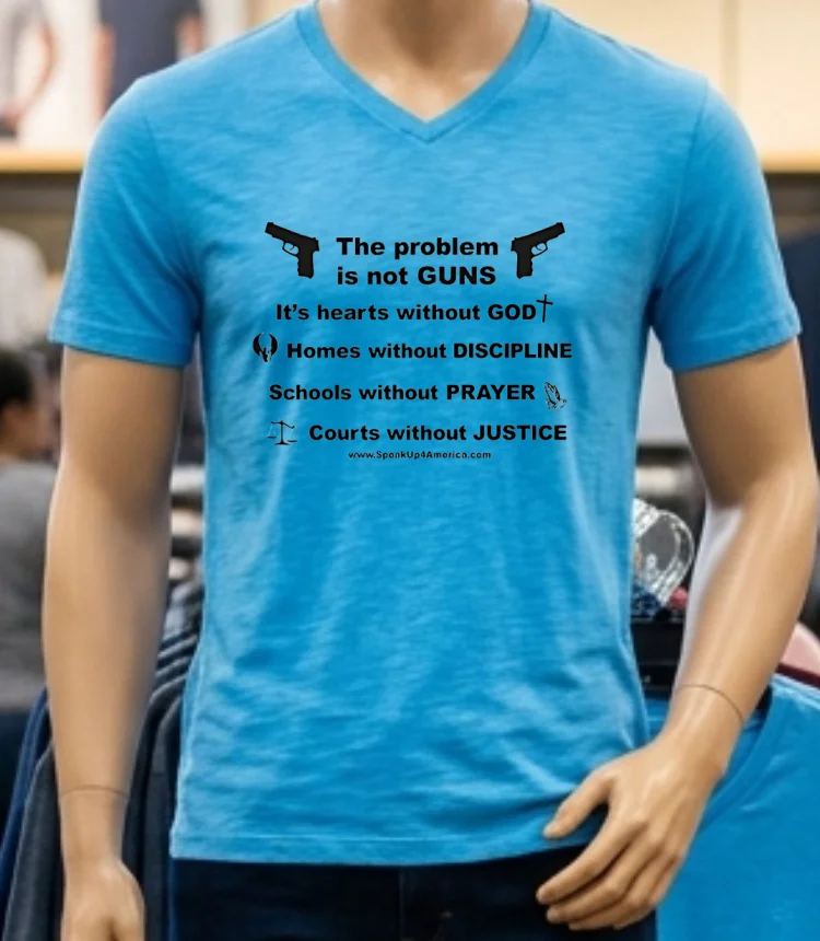 The Problem Is Not Guns Pro God Prayer Justice Shirt - blue-shirt The Problem Is Not Guns Pro God Prayer Justice Shirt Blue Shirt