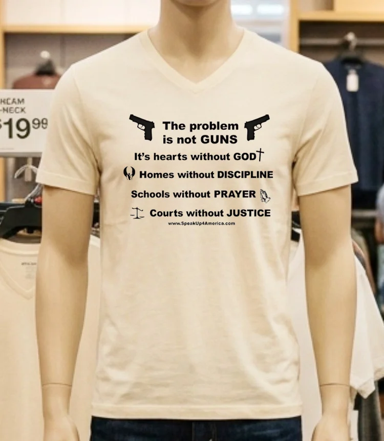 The Problem Is Not Guns Pro God Prayer Justice Shirt - white-t-shirt The Problem Is Not Guns Pro God Prayer Justice Shirt White T Shirt 1