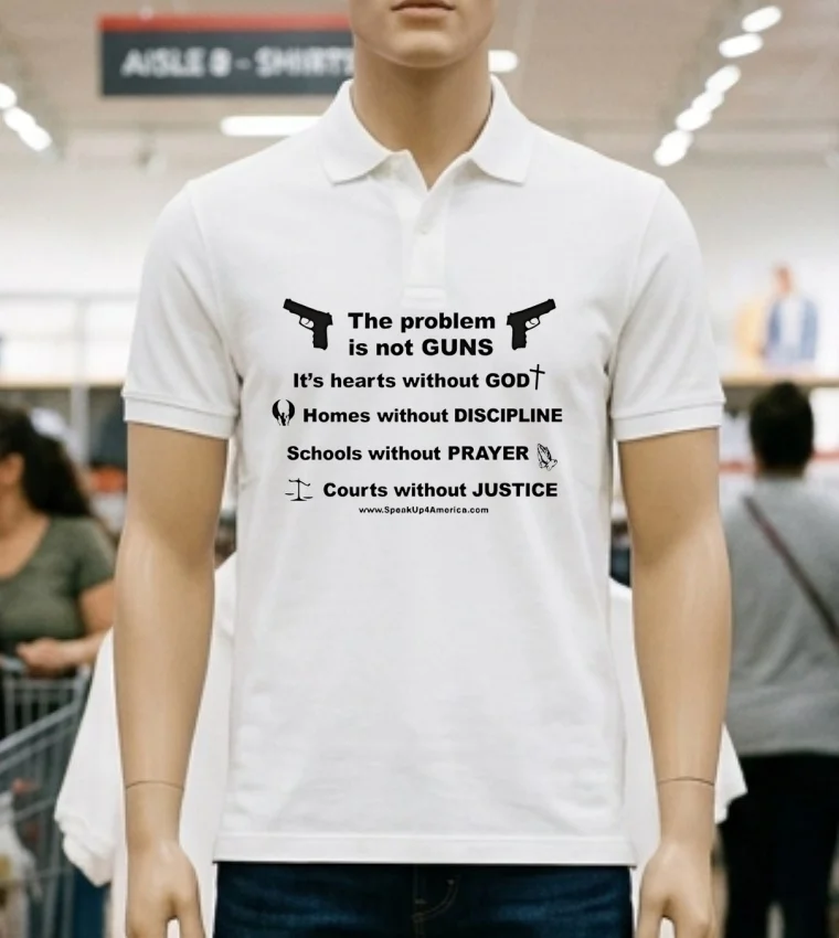 The Problem Is Not Guns Pro God Prayer Justice Shirt - white-t-shirt The Problem Is Not Guns Pro God Prayer Justice Shirt White T Shirt