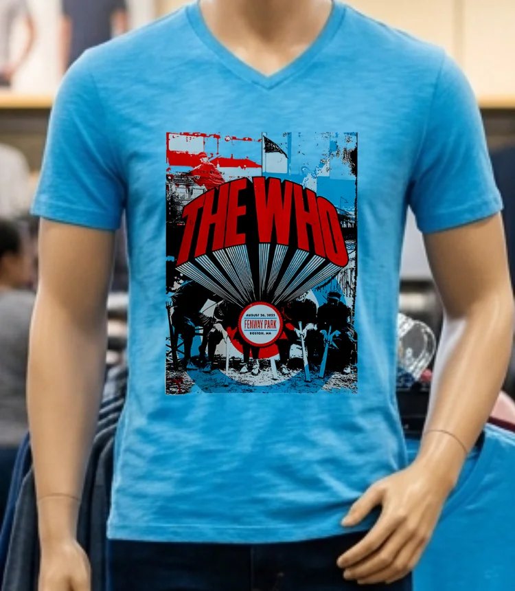 The Who Boston Ma 2025 Merch Shirt - blue-shirt The Who Boston Ma 2025 Merch Shirt Blue Shirt