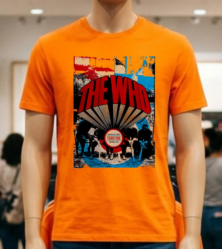 The Who Boston Ma 2025 Merch Shirt - orange-shirt The Who Boston Ma 2025 Merch Shirt Orange Shirt