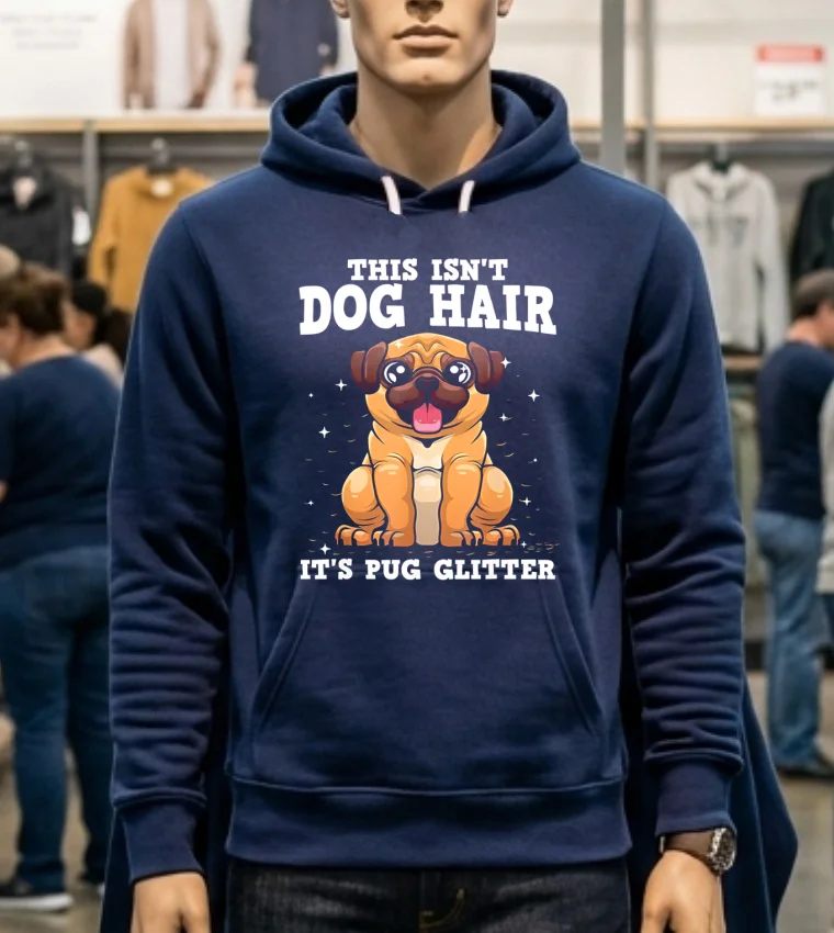 This Isnt Dog Hair Its Pug Glitter Shirt Navy Shirt