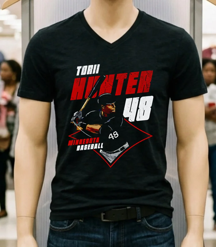 Torii Hunter Minnesota Diamond #48 Shirt - balck-shirt Torii Hunter Minnesota Diamond 48 Shirt Balck Shirt 1