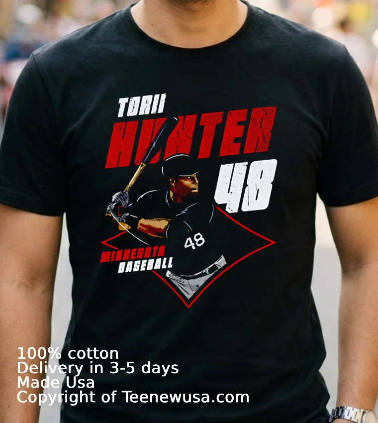 Torii Hunter Minnesota Diamond 48 Shirt Navy Shirt 2