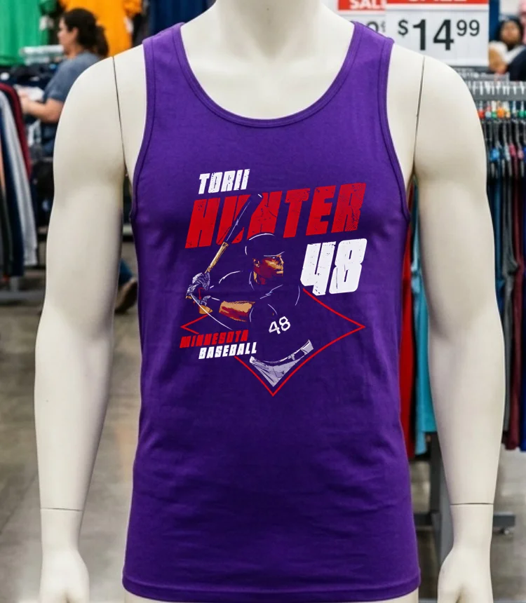 Torii Hunter Minnesota Diamond #48 Shirt - purple-shirt Torii Hunter Minnesota Diamond 48 Shirt Purple Shirt