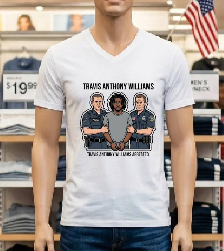 Travis Anthony Williams Arrested By Police T Shirt - white-t-shirt Travis Anthony Williams Arrested By Police T Shirt White T Shirt 1